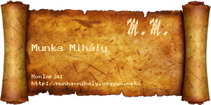 Munka Mihály névjegykártya