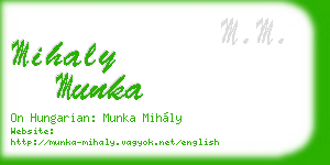 mihaly munka business card